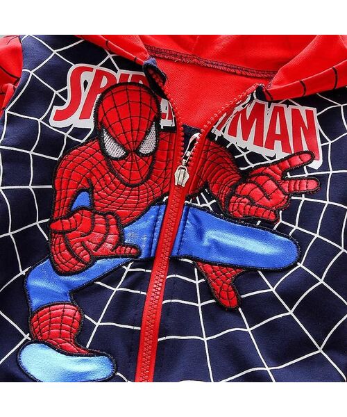 Trening 3 piese Spiderman, bluza trening cu gluga, maleta alba, pantaloni