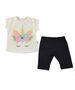 Set vara 2 piese "Unicornul cochet", tricou alb, leggings bleumarin 1/2