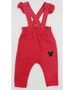 Set 2 piese "Love Minnie", bluza maneca lunga, pantaloni rosii cu bretele