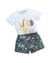 Set aniversar 1 an "Wild party", tricou alb, pantaloni scurti